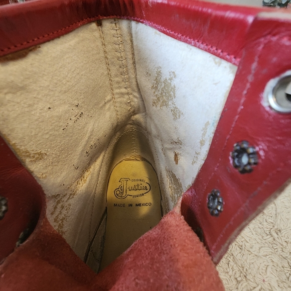 Handmade in Mexico RED Ranch style ankle boots - Picture 8 of 8